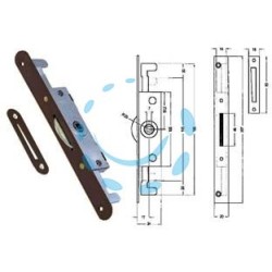 CREMONESE TRIPLICE CHIUSURA PER FINESTRA BORDO TONDO BRONZATO - entrata mm.17 