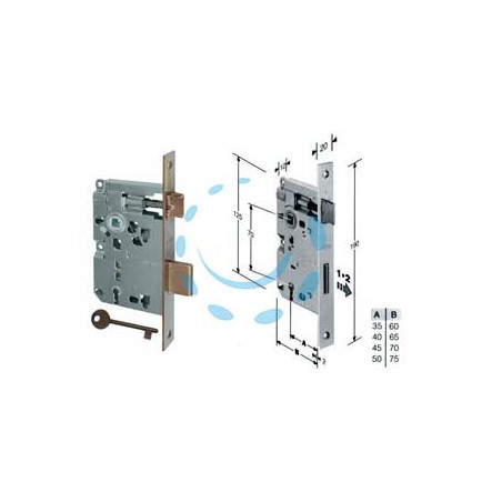 SERRATURA A BUSSOLA PATENT RIDOTTA DA INFILARE BORDO QUADRO BRONZATO - mm.35 (B.00572.35.22)