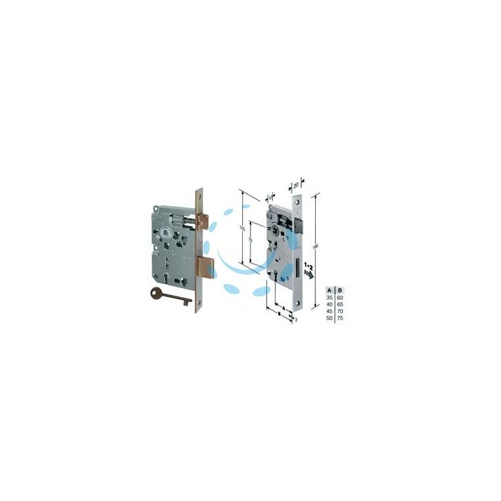 SERRATURA A BUSSOLA PATENT RIDOTTA DA INFILARE BORDO QUADRO BRONZATO - mm.35 (B.00572.35.22)