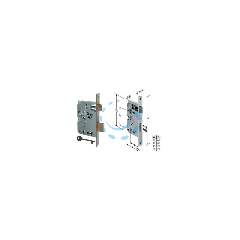 SERRATURA A BUSSOLA PATENT RIDOTTA DA INFILARE BORDO QUADRO BRONZATO - mm.50 (B.00572.50.22)