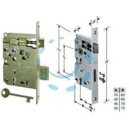SERRATURA A BUSSOLA PATENT RIDOTTA DA INFILARE BORDO QUADRO OTTONATO - mm.40 (B.00572.40.03)