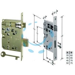 SERRATURA A BUSSOLA PATENT RIDOTTA DA INFILARE BORDO QUADRO OTTONATO - mm.45 (B.00572.45.03)