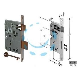 SERRATURA A BUSSOLA RIDOTTA PATENT DA INFILARE BORDO TONDO BRONZATO - mm.50 bordo acciaio bronzato (B.00571.50.22)