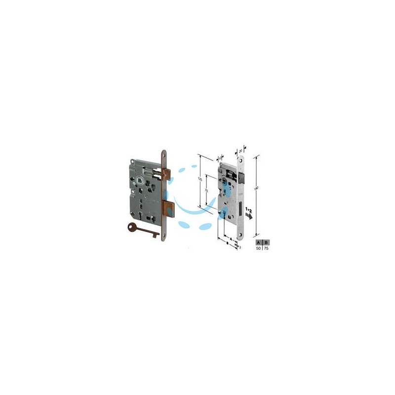 SERRATURA A BUSSOLA RIDOTTA PATENT DA INFILARE BORDO TONDO BRONZATO - mm.50 bordo acciaio bronzato (B.00571.50.22)