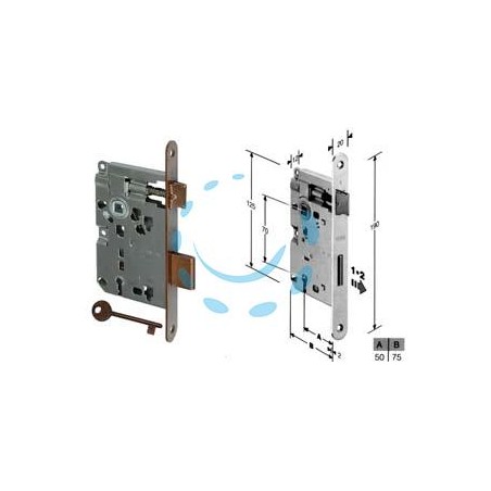SERRATURA A BUSSOLA RIDOTTA PATENT DA INFILARE BORDO TONDO BRONZATO - mm.50 bordo acciaio bronzato (B.00571.50.22)