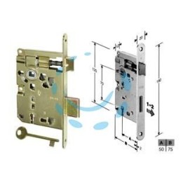 SERRATURA A BUSSOLA PATENT RIDOTTA DA INFILARE BORDO TONDO OTTONATO - mm.50 (B.00571.50.03)