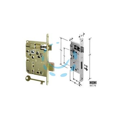 SERRATURA A BUSSOLA PATENT RIDOTTA DA INFILARE BORDO TONDO OTTONATO - mm.50 (B.00571.50.03)