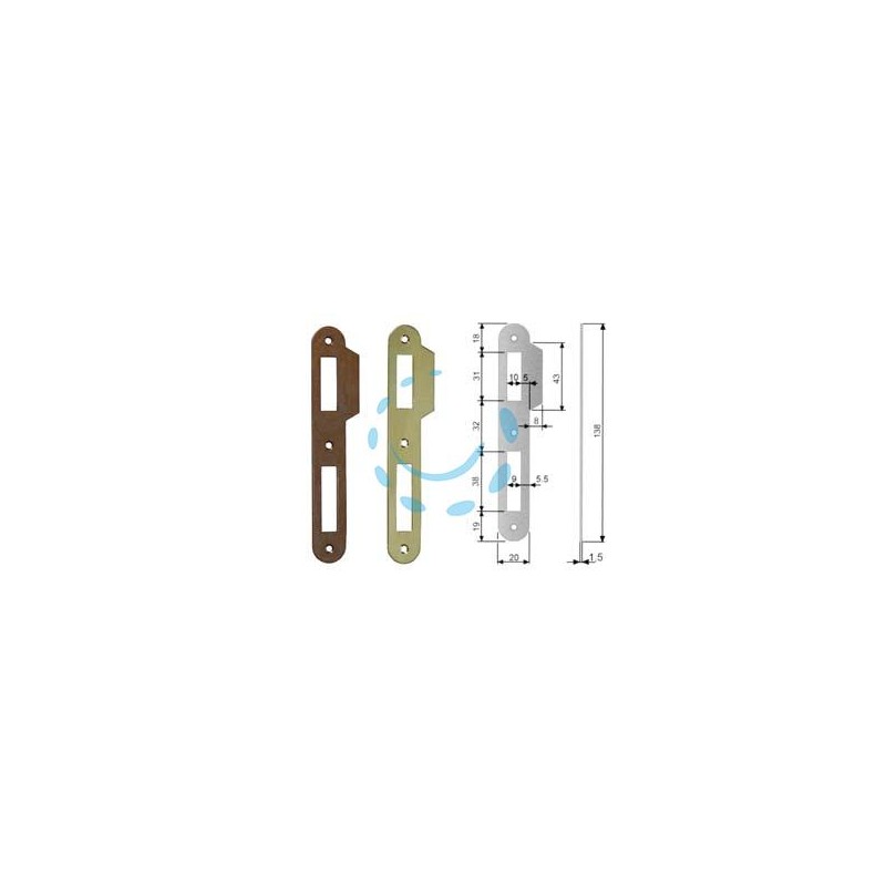 CONTROPIASTRA RIDOTTA PER SERRATURA A BUSSOLA PATENT BORDO TONDO - acciaio bronzato (B.00570.09.02)