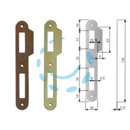 CONTROPIASTRA RIDOTTA PER SERRATURA A BUSSOLA PATENT BORDO TONDO - acciaio ottonato verniciato (B.00570.09.03)