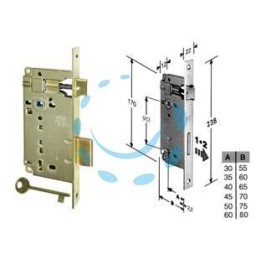 SERRATURA A BUSSOLA PATENT DA INFILARE BORDO QUADRO OTTONATO - mm.35 (B.00592.35.03)