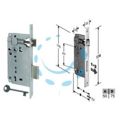 SERRATURA A BUSSOLA PATENT DA INFILARE BORDO QUADRO CROMATO - mm.50 (B.00592.50.34)