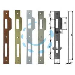 CONTROPIASTRA PER SERRATURA A BUSSOLA PATENT BORDO QUADRO - acciaio ottonato (B.00590.05.03)