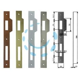 CONTROPIASTRA PER SERRATURA A BUSSOLA PATENT BORDO QUADRO - acciaio cromato satinato (B.00590.05.34)