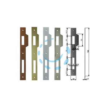 CONTROPIASTRA PER SERRATURA A BUSSOLA PATENT BORDO QUADRO - acciaio nichelato (B.00590.05.06)