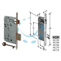 SERRATURA A BUSSOLA PATENT DA INFILARE BORDO TONDO BRONZATO - mm.30 (B.00591.30.22)