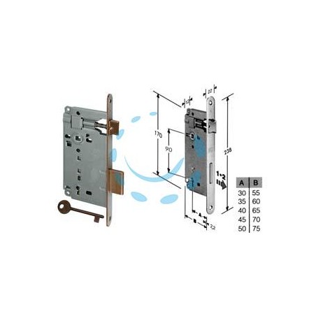 SERRATURA A BUSSOLA PATENT DA INFILARE BORDO TONDO BRONZATO - mm.35 (B.00591.35.22)