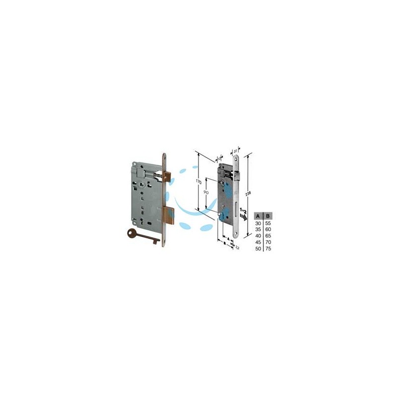 SERRATURA A BUSSOLA PATENT DA INFILARE BORDO TONDO BRONZATO - mm.40 (B.00591.40.22)