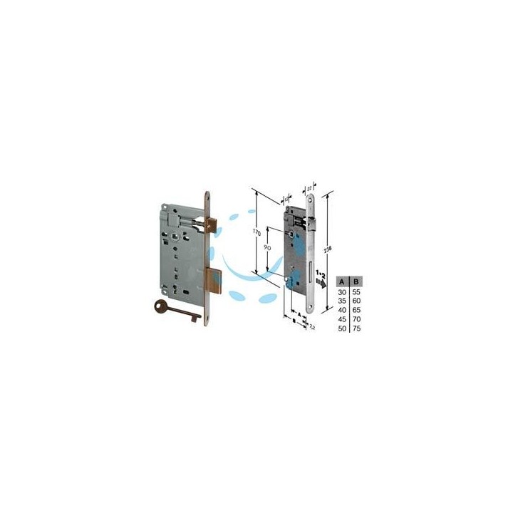 SERRATURA A BUSSOLA PATENT DA INFILARE BORDO TONDO BRONZATO - mm.50 (B.00591.50.22)