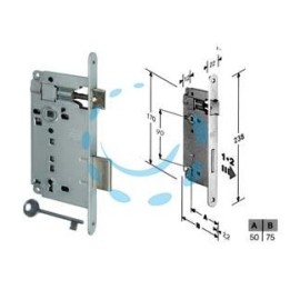 SERRATURA A BUSSOLA PATENT DA INFILARE BORDO TONDO CROMATO - mm.50 (B.00591.50.34)
