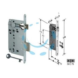 SERRATURA A BUSSOLA PATENT DA INFILARE BORDO TONDO CROMATO - mm.50 (B.00591.50.34)