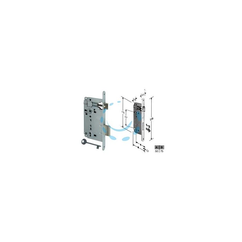 SERRATURA A BUSSOLA PATENT DA INFILARE BORDO TONDO CROMATO - mm.50 (B.00591.50.34)