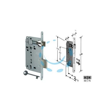 SERRATURA A BUSSOLA PATENT DA INFILARE BORDO TONDO CROMATO - mm.50 (B.00591.50.34)