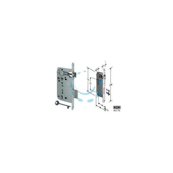 SERRATURA A BUSSOLA PATENT DA INFILARE BORDO TONDO CROMATO - mm.50 (B.00591.50.34)