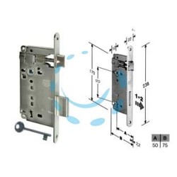 SERRATURA A BUSSOLA PATENT DA INFILARE BORDO TONDO NICHELATO - mm.50 (B.00591.50.06)
