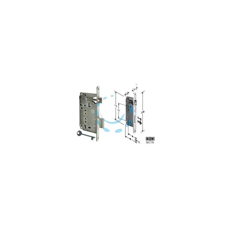 SERRATURA A BUSSOLA PATENT DA INFILARE BORDO TONDO NICHELATO - mm.50 (B.00591.50.06)