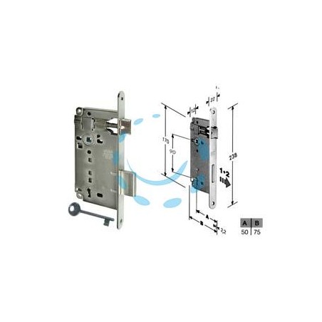 SERRATURA A BUSSOLA PATENT DA INFILARE BORDO TONDO NICHELATO - mm.50 (B.00591.50.06)