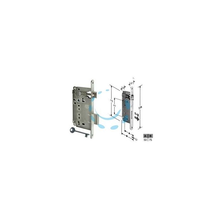 SERRATURA A BUSSOLA PATENT DA INFILARE BORDO TONDO NICHELATO - mm.50 (B.00591.50.06)