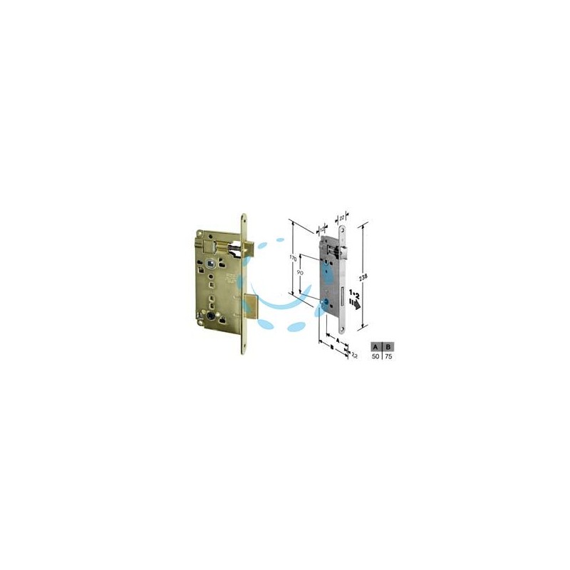 SERRATURA A BUSSOLA PATENT DA INFILARE BORDO TONDO - mm.50 (B.00595.50.03)