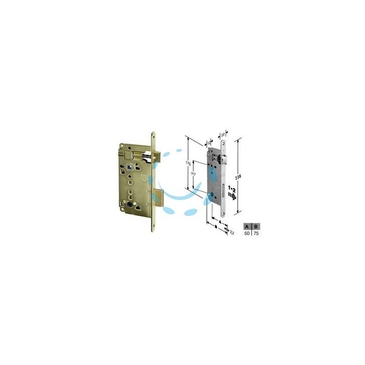 SERRATURA A BUSSOLA PATENT DA INFILARE BORDO TONDO - mm.50 (B.00595.50.03)