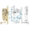 SERRATURA PATENT DA INFILARE CENTRO SOLO SCROCCO BORDO TONDO OTTONATO - mm.50 bordo ottonato lucido (B01010.50.03)