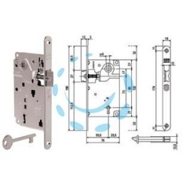 SERRATURA PATENT DA INFILARE CENTRO SOLO SCROCCO BORDO TONDO CROMATO - mm.50 (B01010.50.34)