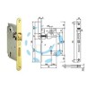 SERRATURA PATENT INFILARE CENTRO BORDO TONDO OTTONATO - mm.50 bordo ottonato lucido (B01001.50.03)