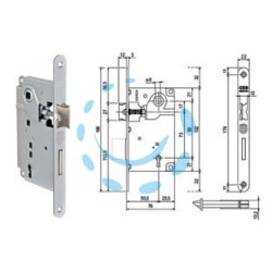 SERRATURA PATENT DA INFILARE CENTRO BORDO TONDO CROMATO - mm.50 bordo cromato opaco (B01001.50.34)