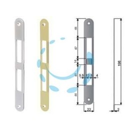 CONTROPIASTRA SERRATURA PATENT CENTRO CON CATENACCIO BORDO TONDO - cromato opaco (B01000.01.34)