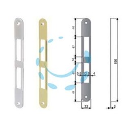 CONTROPIASTRA SERRATURA PATENT CENTRO CON CATENACCIO BORDO TONDO - cromato opaco (B01000.01.34)