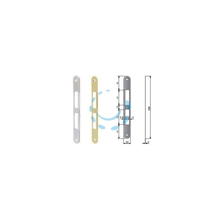 CONTROPIASTRA SERRATURA PATENT CENTRO CON CATENACCIO BORDO TONDO - cromato opaco (B01000.01.34)