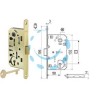 SERRATURA PATENT DA INFILARE MEDIANA EVOLUTION BORDO TONDO OTTONATO - mm.50 bordo ottonato lucido (B01101.50.03)