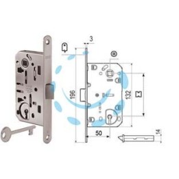 SERRATURA PATENT DA INFILARE MEDIANA EVOLUTION BORDO TONDO CROMATO - mm.50 (B01101.50.34)