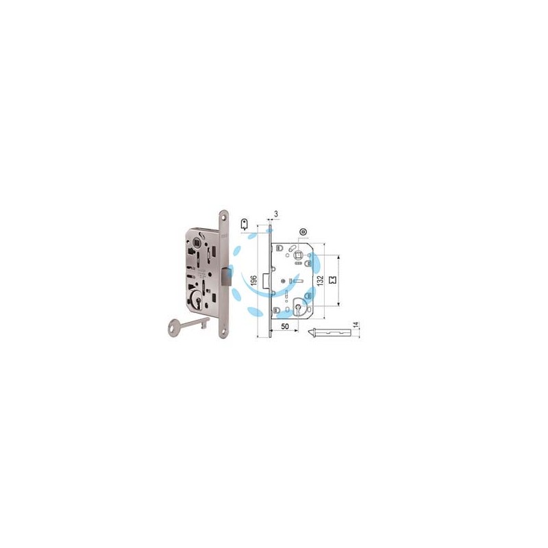 SERRATURA PATENT DA INFILARE MEDIANA EVOLUTION BORDO TONDO CROMATO - mm.50 (B01101.50.34)