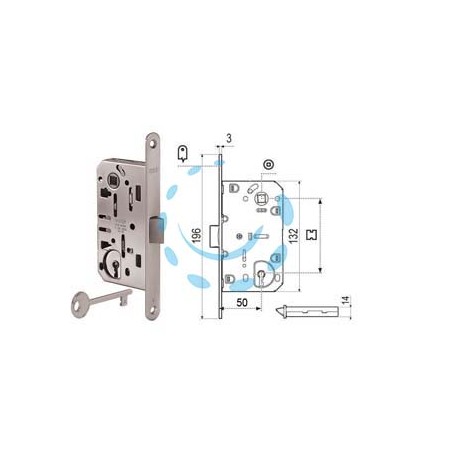 SERRATURA PATENT DA INFILARE MEDIANA EVOLUTION BORDO TONDO CROMATO - mm.50 (B01101.50.34)
