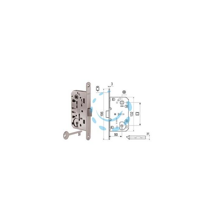 SERRATURA PATENT DA INFILARE MEDIANA EVOLUTION BORDO TONDO CROMATO - mm.50 (B01101.50.34)