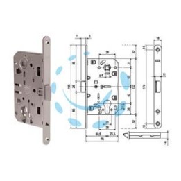 SERRATURA MEDIANA EVOLUTION CON FORO CILINDRO BORDO TONDO CROMATO - mm.50 (B01103.50.34)