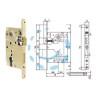 SERRATURA CENTRO CON FORO CILINDRO BORDO TONDO OTTONATO - mm.50 bordo ottonato lucido (B01025.50.03)