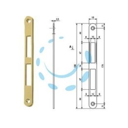 CONTROPIASTRA SERRATURA PATENT CENTRO E CENTRO S BORDO TONDO OTTONATO - ottonato verniciato (B01000.39.03)