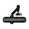 CHIUDIPORTA AEREO SERIE DC120 - con arresto, nero mm.220x47x52h. (DC12019005)