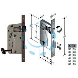 SERRATURA A BUSSOLA PATENT RIDOTTA DA INFILARE BORDO QUADRO BRONZATO - mm.35 (48042035+C)